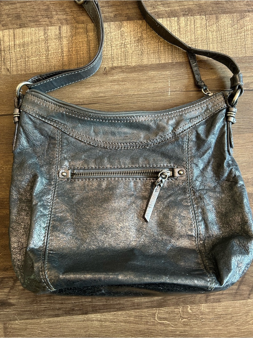 The Sak Vintage Metallic Leather Hobo Shoulder Bag